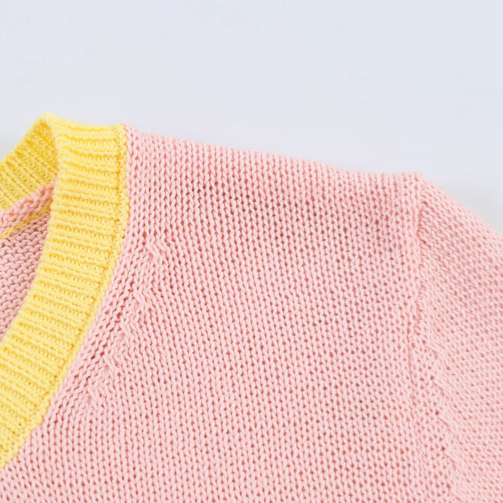 Hollow out splicing knitted fungus edge jacket