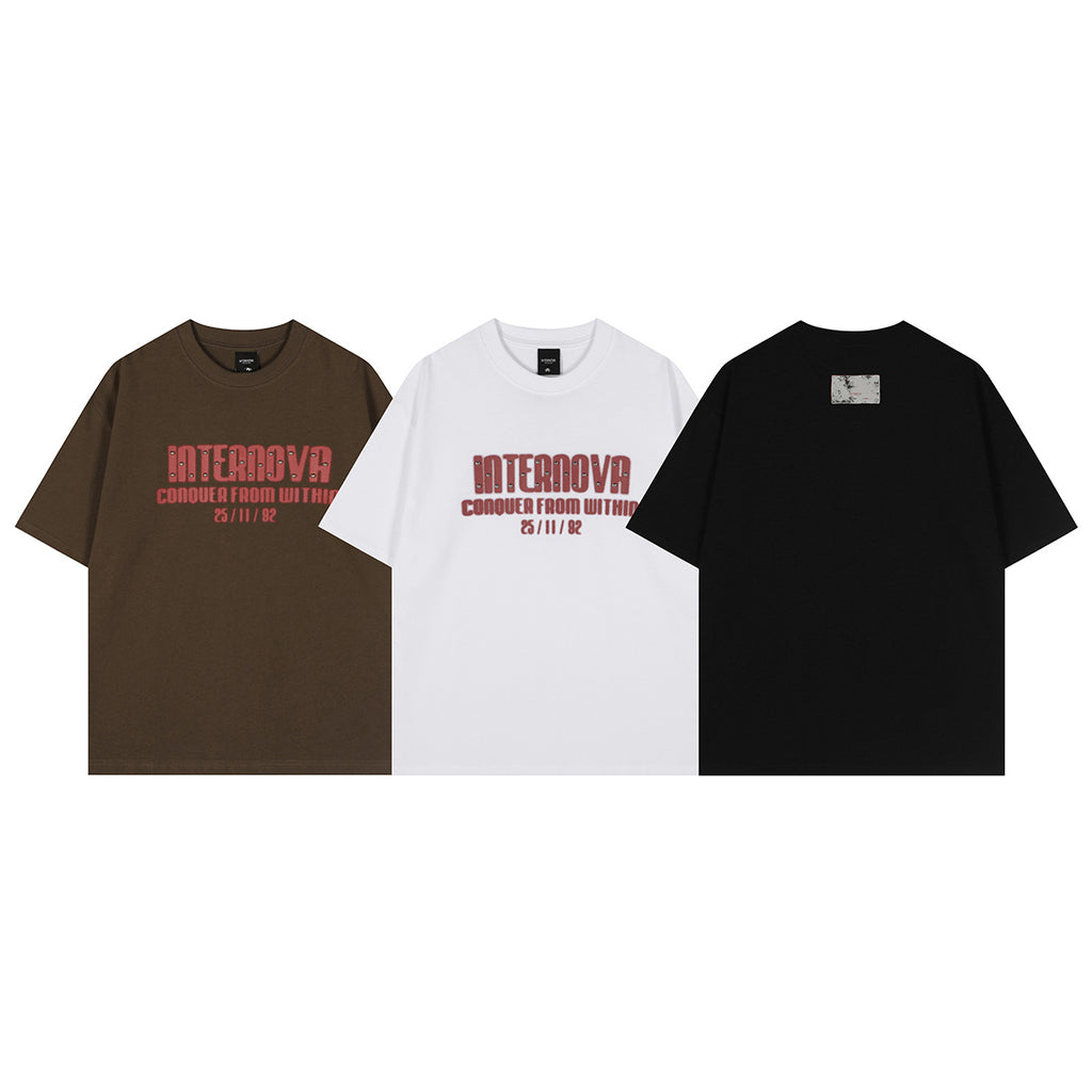 Rivet letter slogan short sleeved
