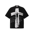 Wear and tear cross shaped short sleeves