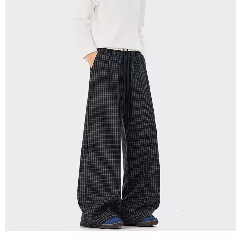Casual Plaid Patchwork Pants for Men and Women