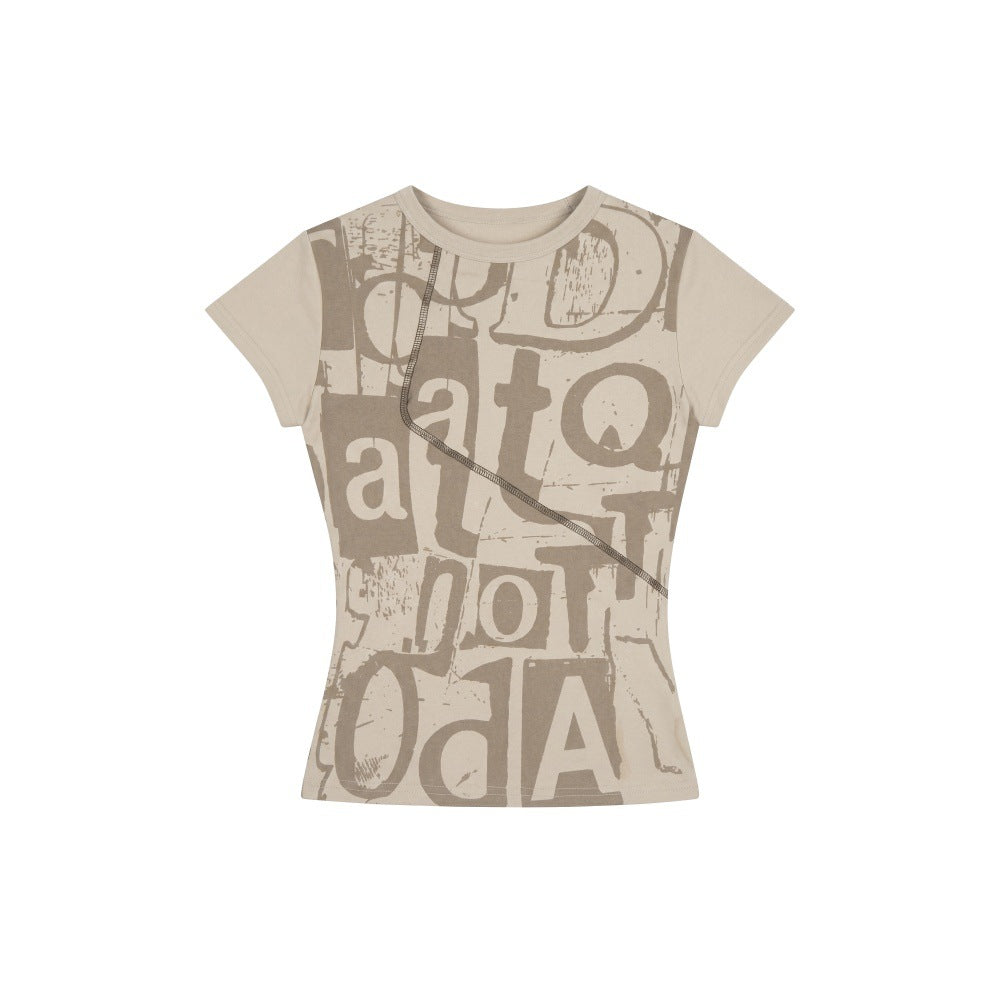 Round Neck Short Sleeve T-Shirt for Women Casual Top with Classic