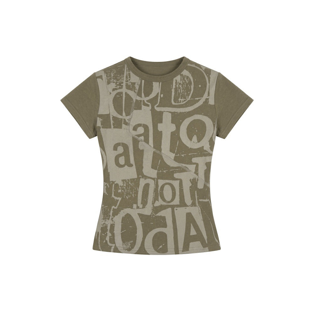 Round Neck Short Sleeve T-Shirt for Women Casual Top with Classic