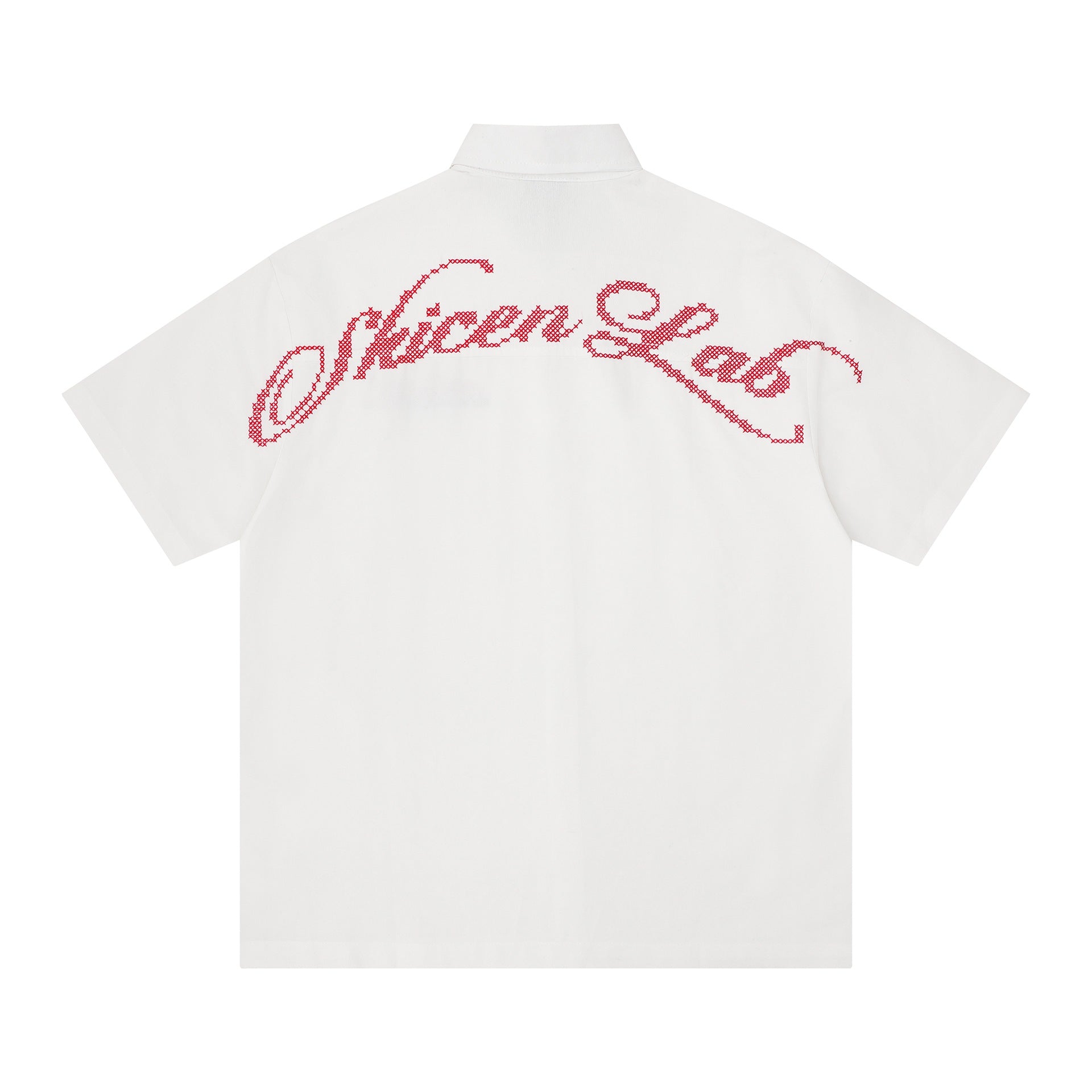 Pixel flower body letter short sleeved shirt