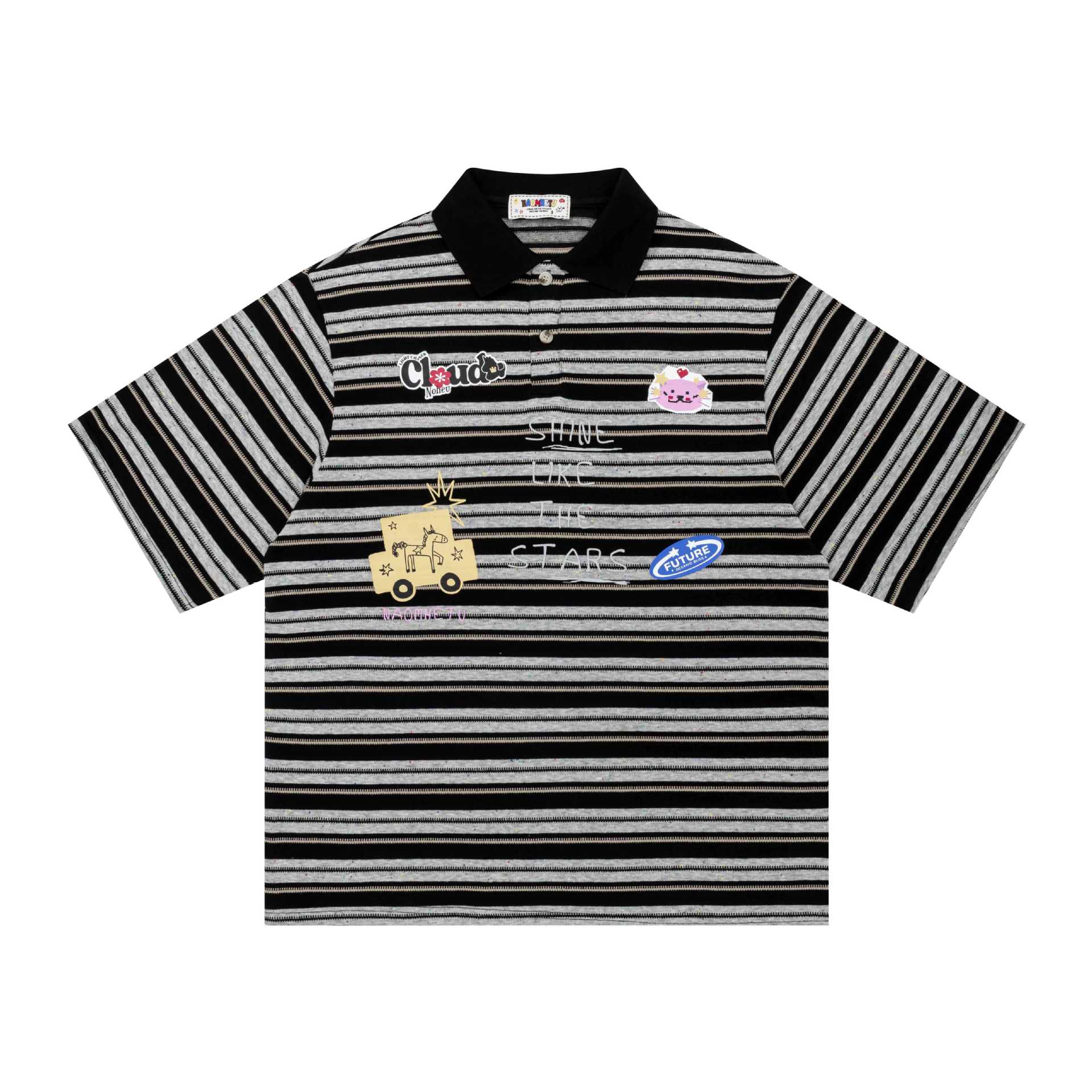 Star themed graffiti short sleeved shirt