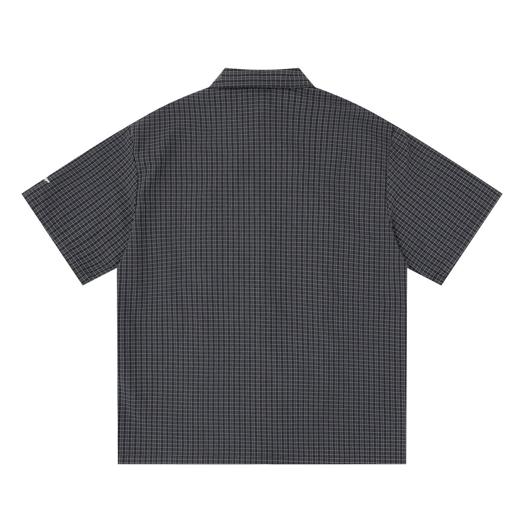 Plaid breasted short sleeved shirt