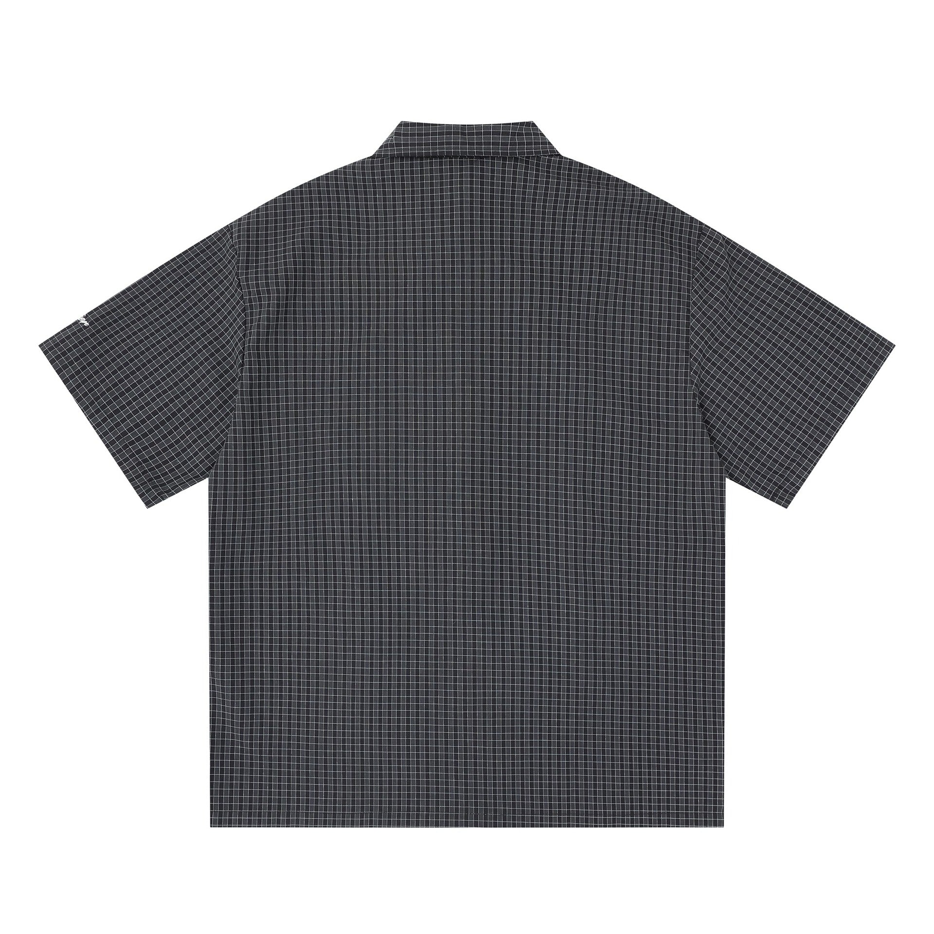 Plaid breasted short sleeved shirt
