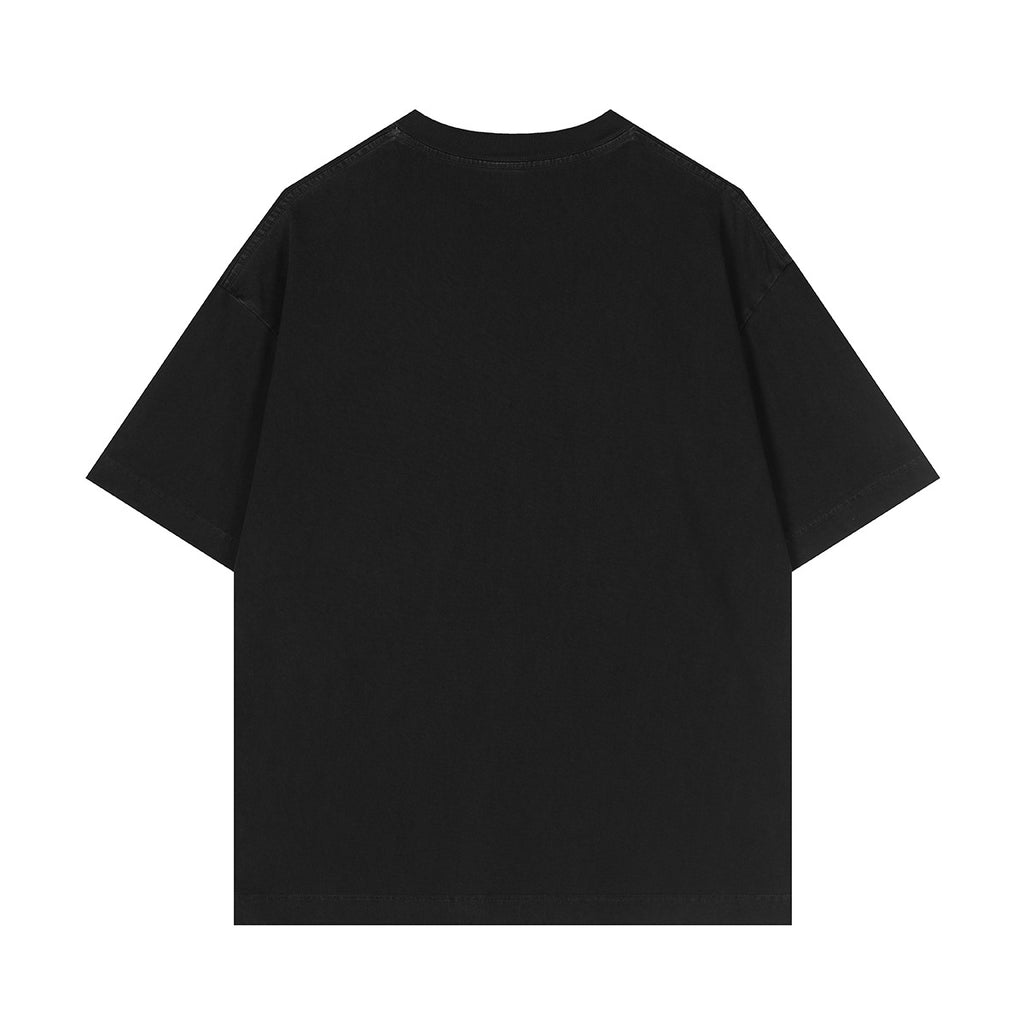 Digital letter printed short sleeved shirt