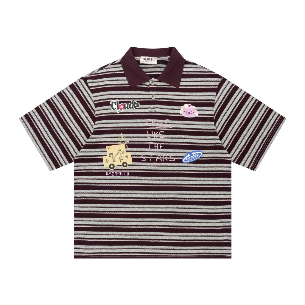 Star themed graffiti short sleeved shirt
