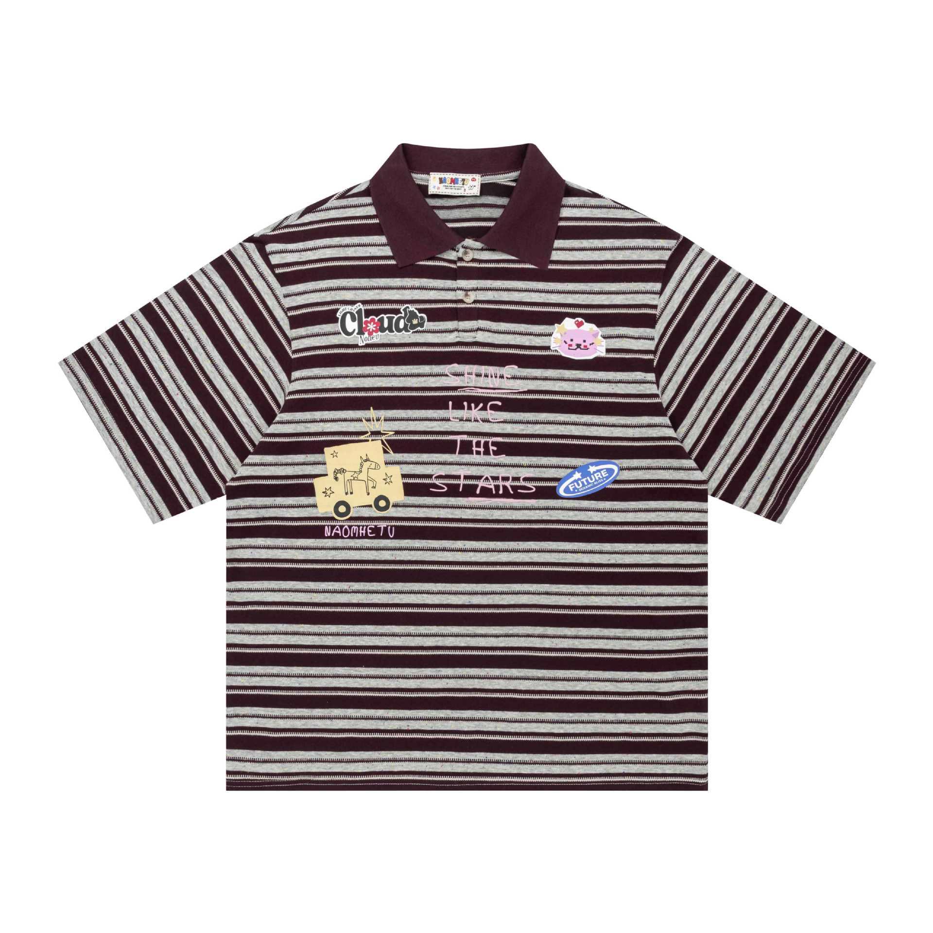 Star themed graffiti short sleeved shirt