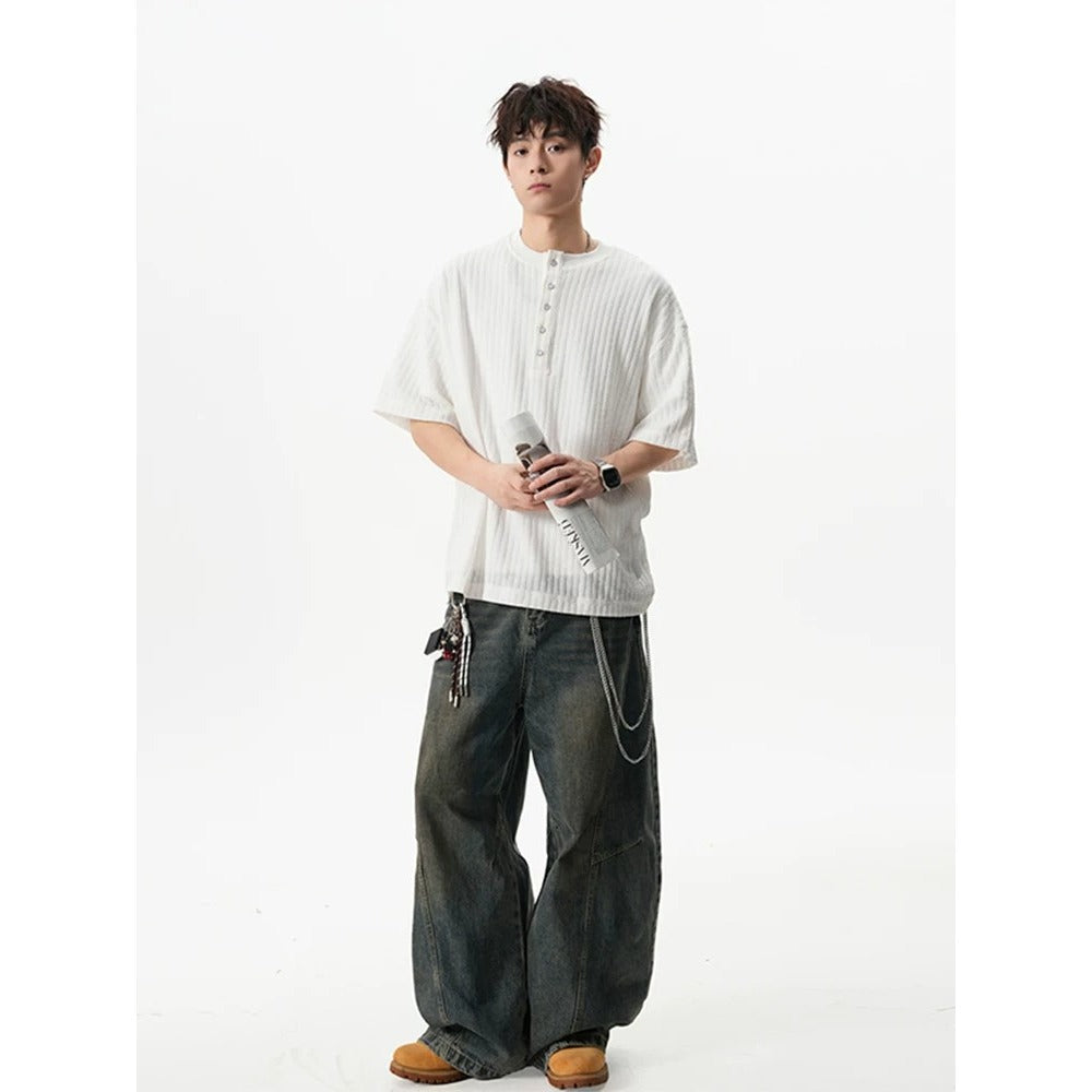Men's Henry Neck Short Sleeve T-Shirt