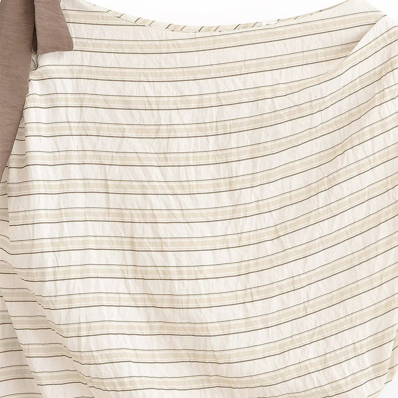 Slanted shoulder striped bow T-shirt top