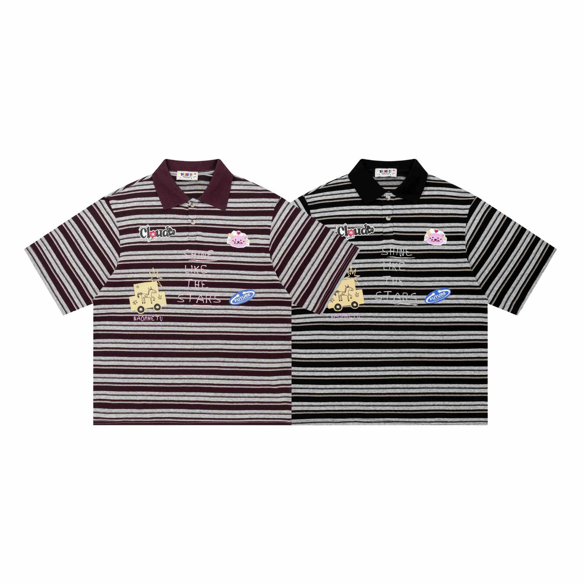 Star themed graffiti short sleeved shirt