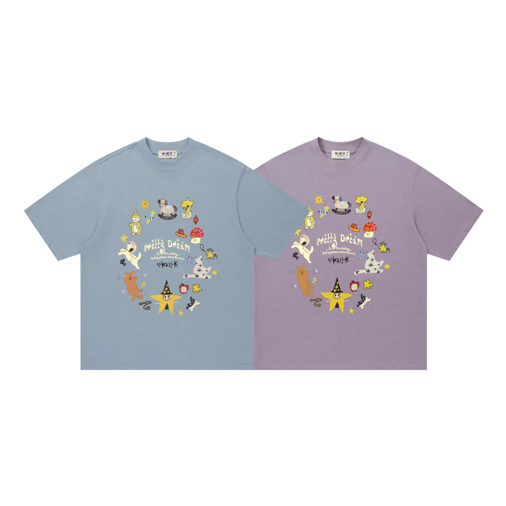 Circular cartoon short sleeved shirt