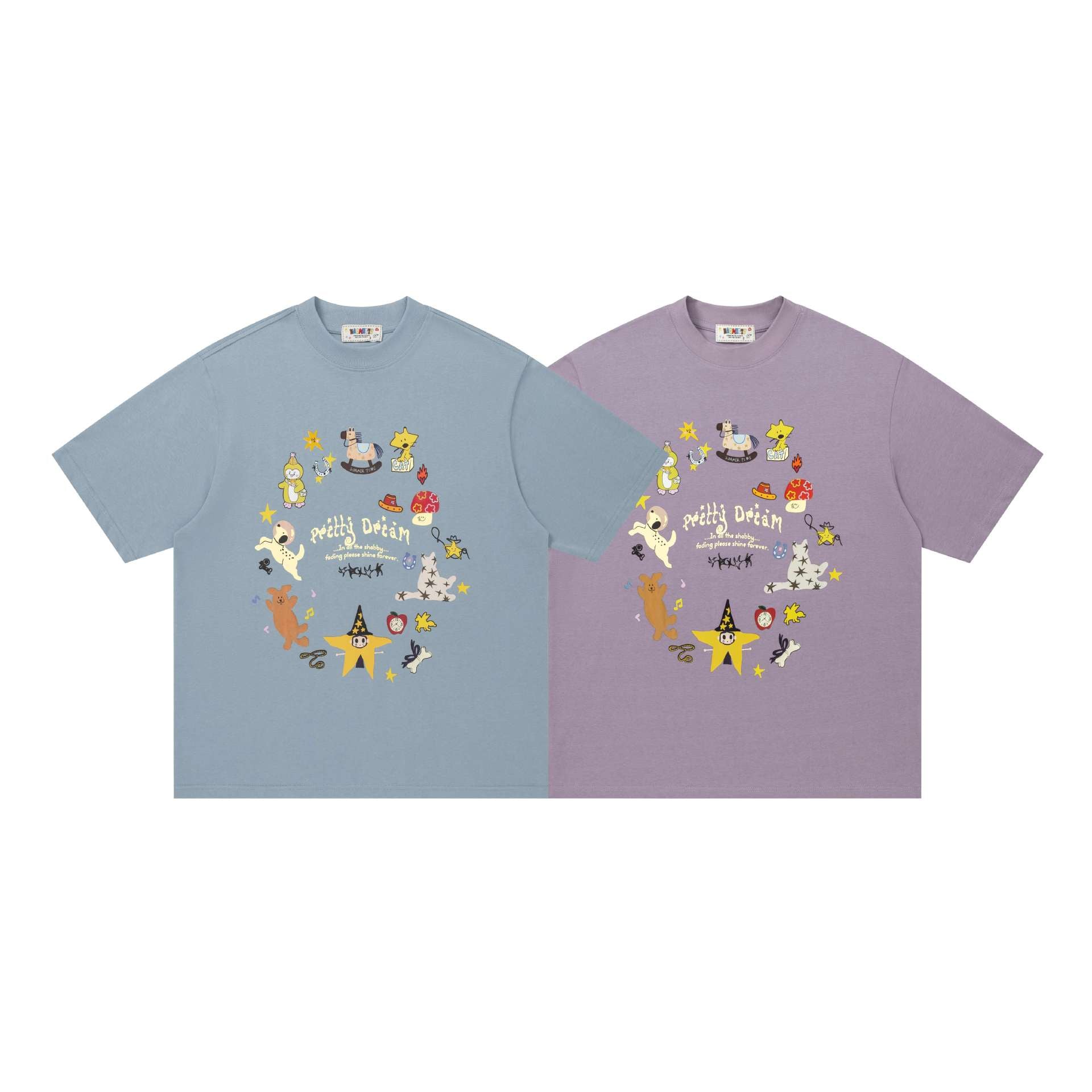 Circular cartoon short sleeved shirt