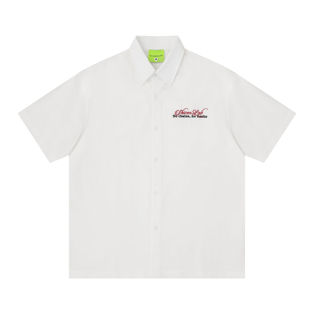 Pixel flower body letter short sleeved shirt