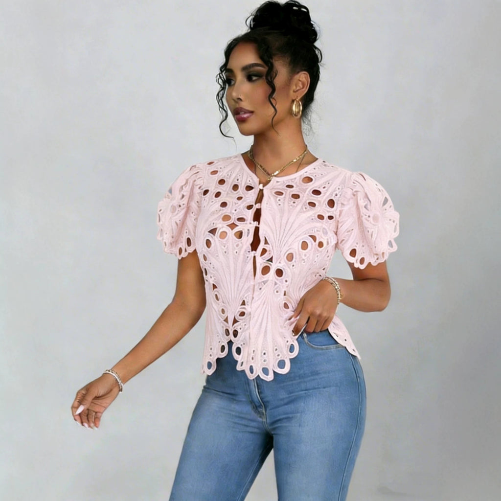 Solid color women's top