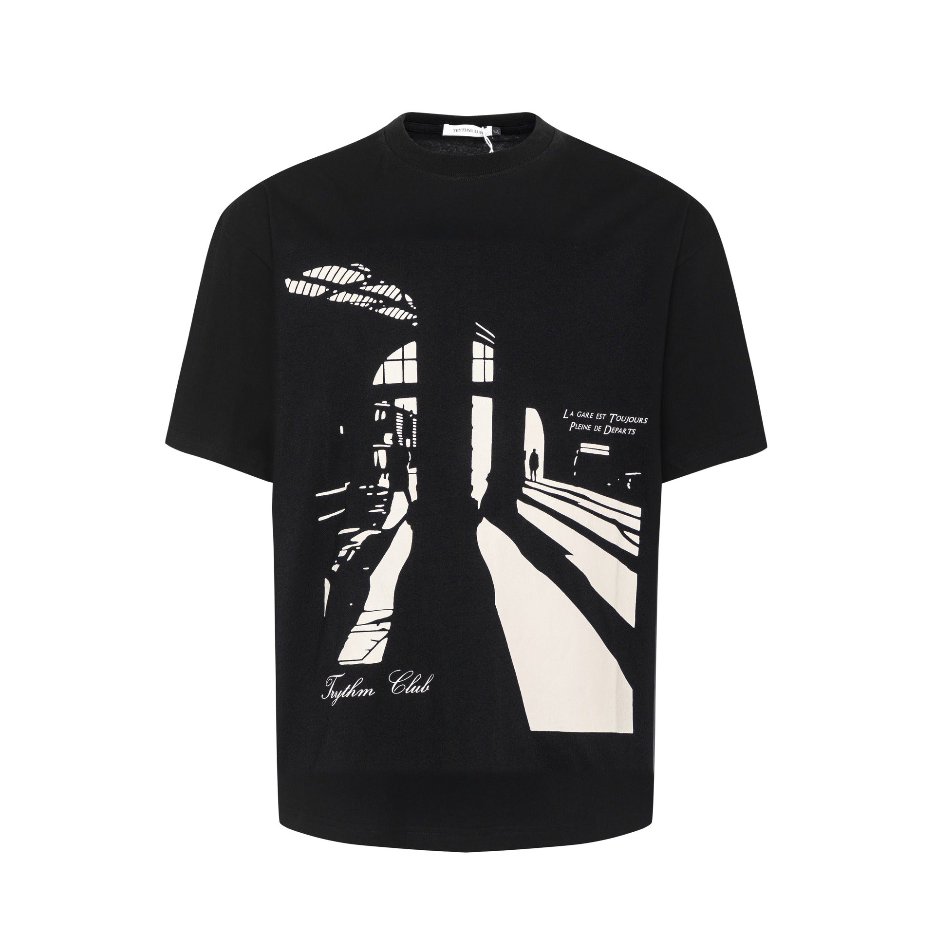 Silhouette themed printed short sleeved shirt