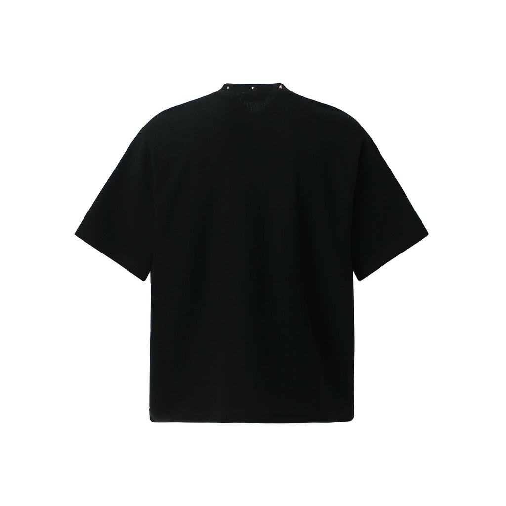Portrait collage printed short sleeved shirt