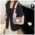 Women bag Simple transparent shoulder bag Fashion crossbody bag PU soft leather texture beach casual zero wallet
