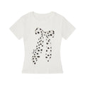 Black and White Polka Dot Bow T-Shirt  Slim Fit  Casual Wear