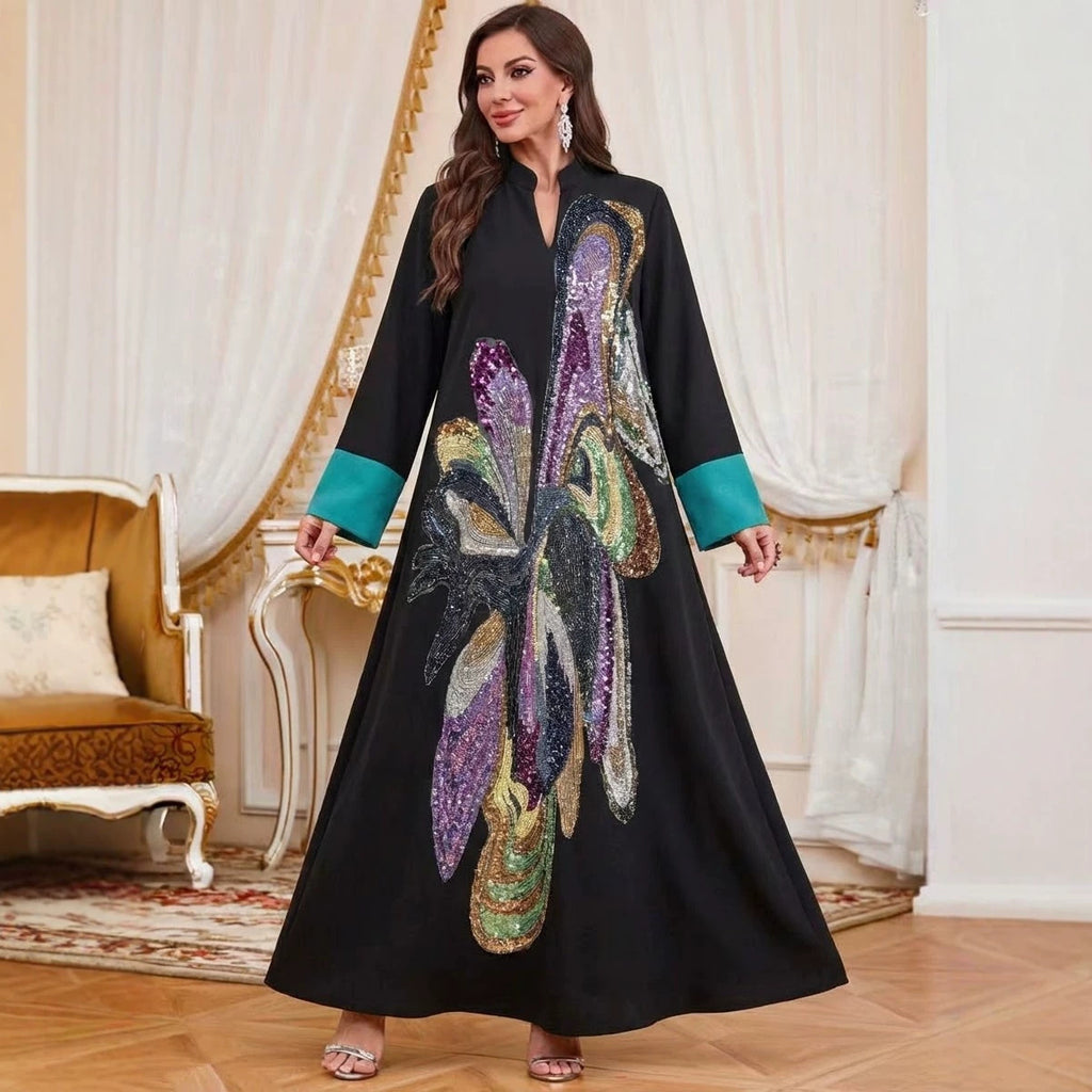 Long sleeved floral loose dress