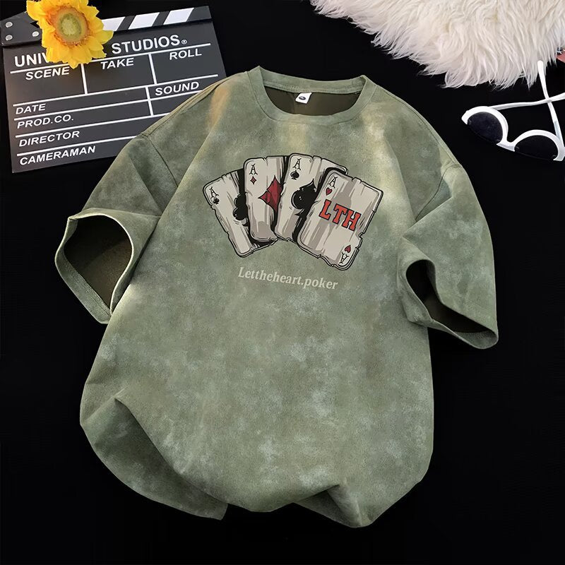 Men's Short Sleeve T-Shirt Casual Loose Fit Simple Trendy Crewneck Top
