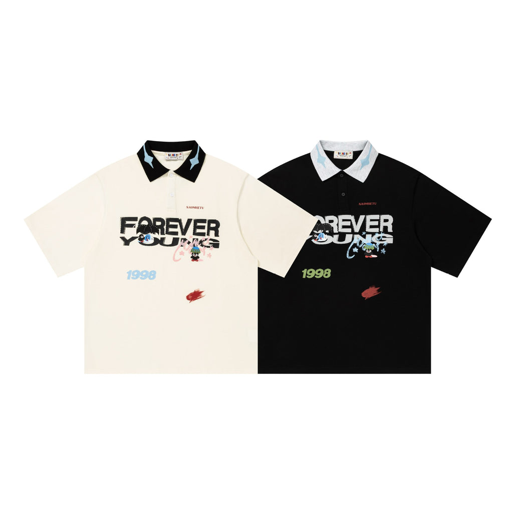 Letter graffiti short sleeved shirt