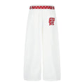 Belted Wide-Leg Pants for Women, Loose-Fit Drawstring Ankle-Cut Sporty Trousers