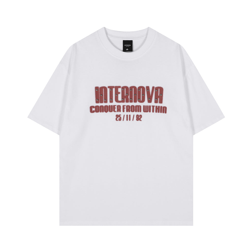 Rivet letter slogan short sleeved