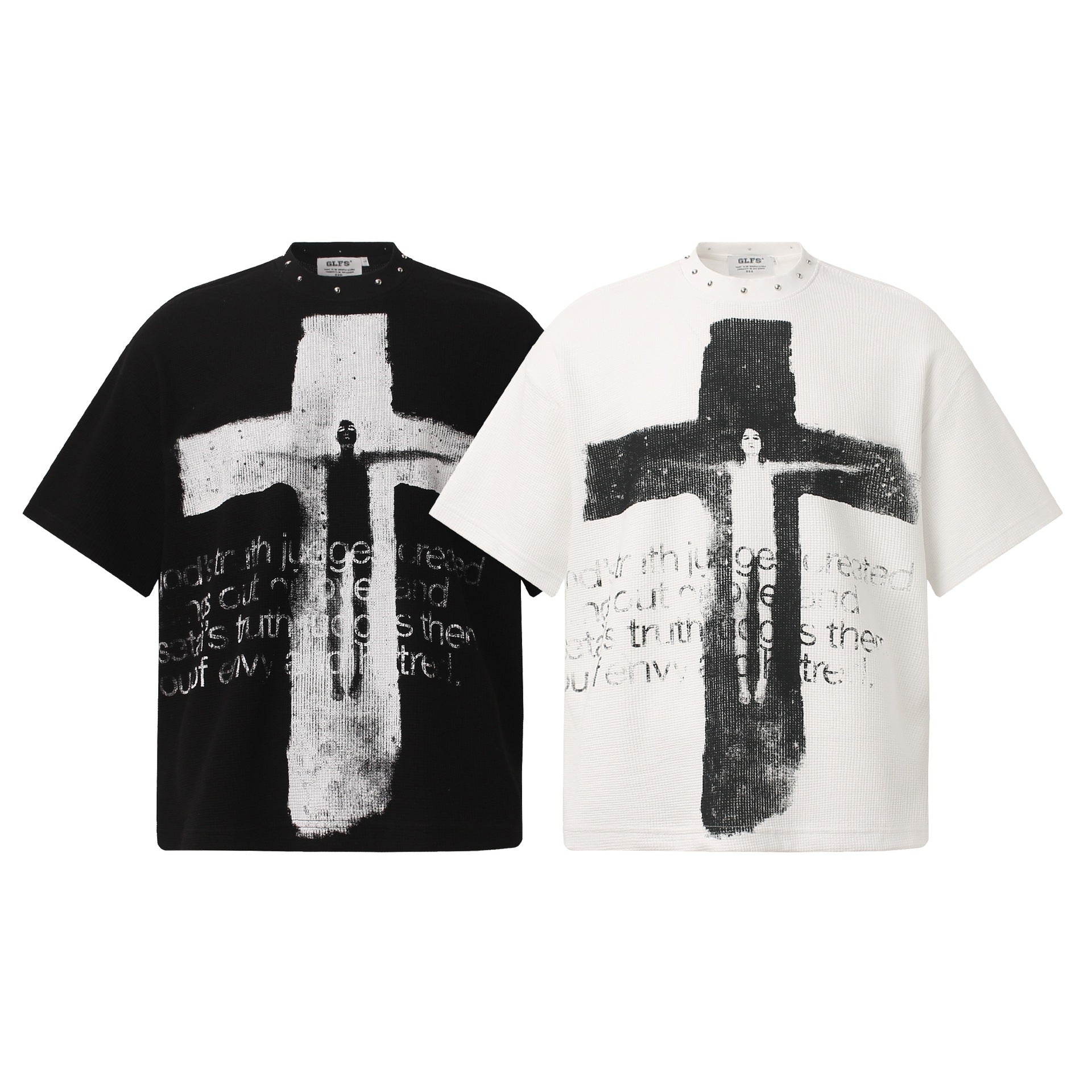 Wear and tear cross shaped short sleeves