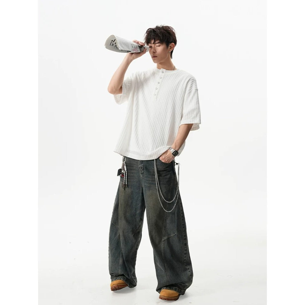 Men's Henry Neck Short Sleeve T-Shirt