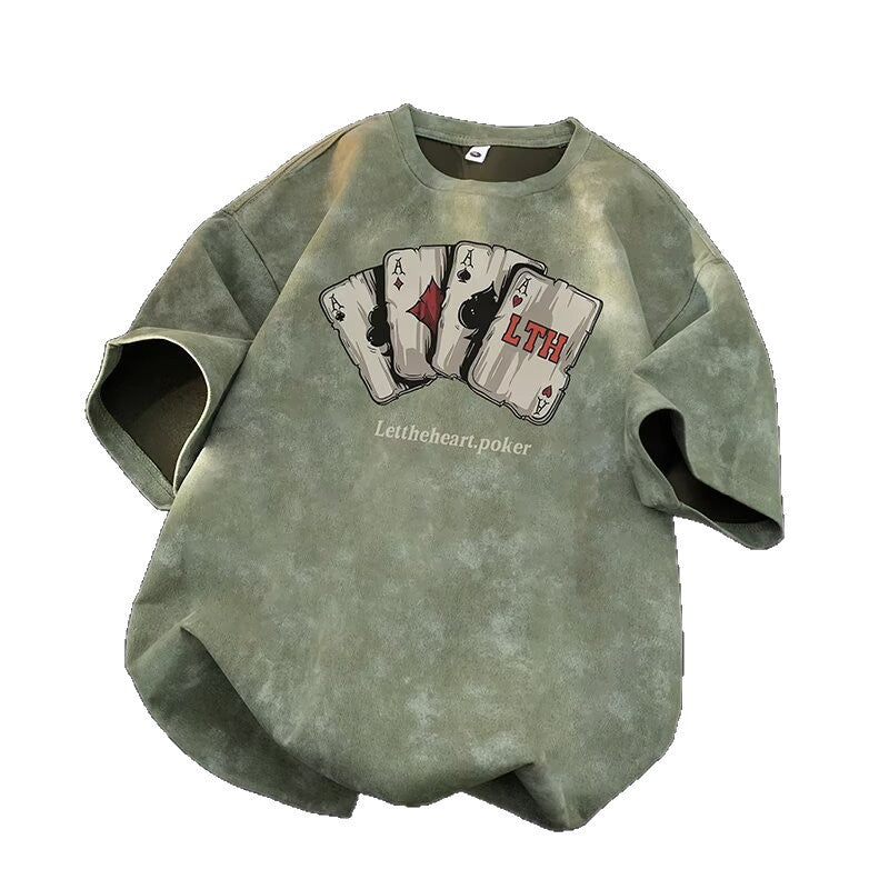 Men's Short Sleeve T-Shirt Casual Loose Fit Simple Trendy Crewneck Top