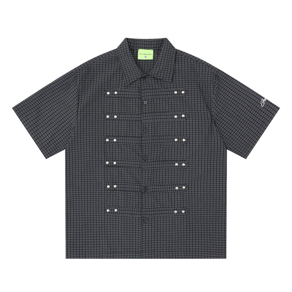 Plaid breasted short sleeved shirt