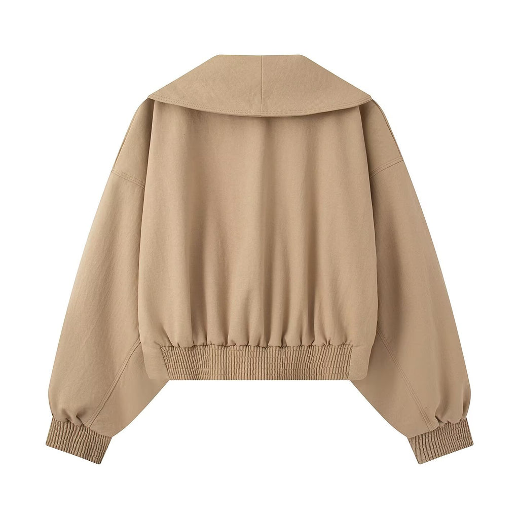 Long sleeved lapel casual versatile short jacket