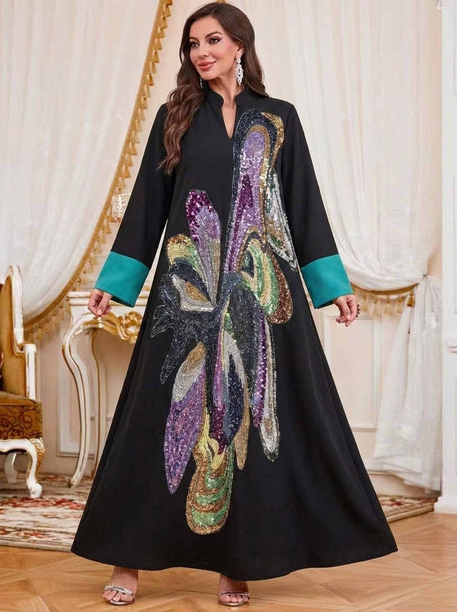 Long sleeved floral loose dress