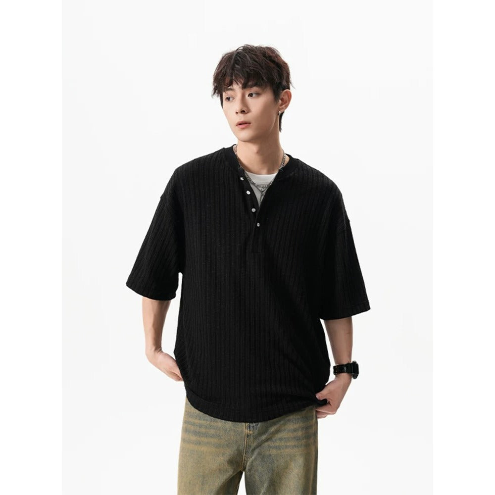 Men's Henry Neck Short Sleeve T-Shirt