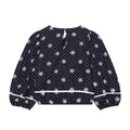 Retro style hollowed out embroidered polka dot shirt (Copy)