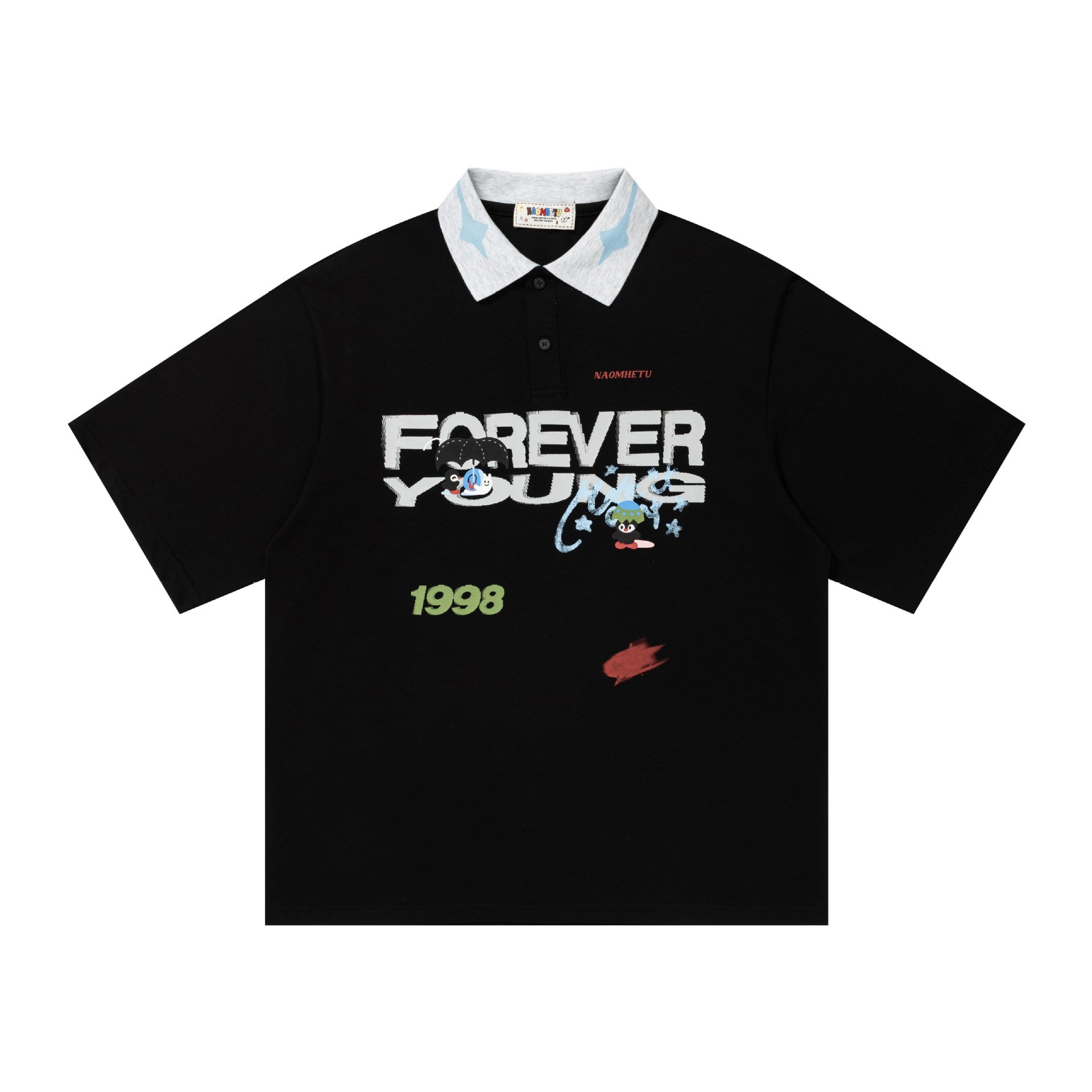 Letter graffiti short sleeved shirt