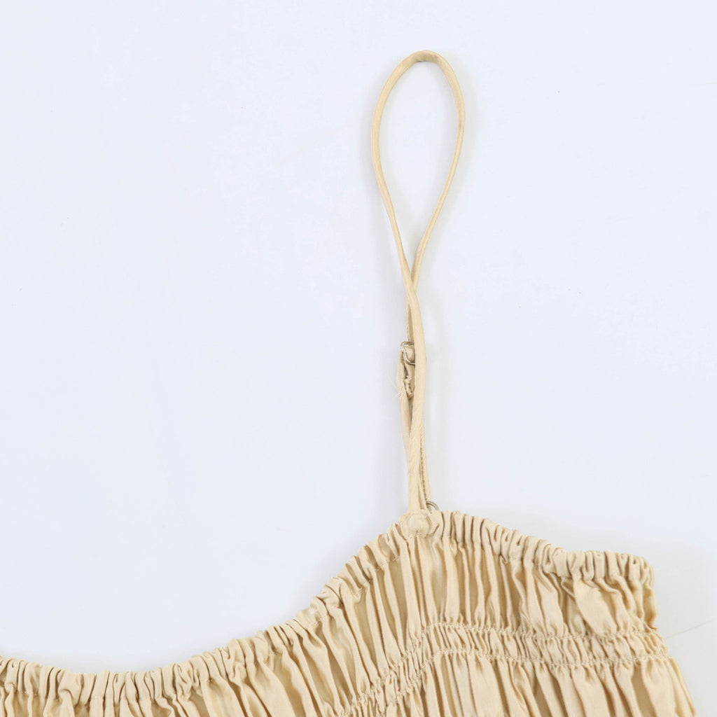 Wrinkled lace satin texture camisole top