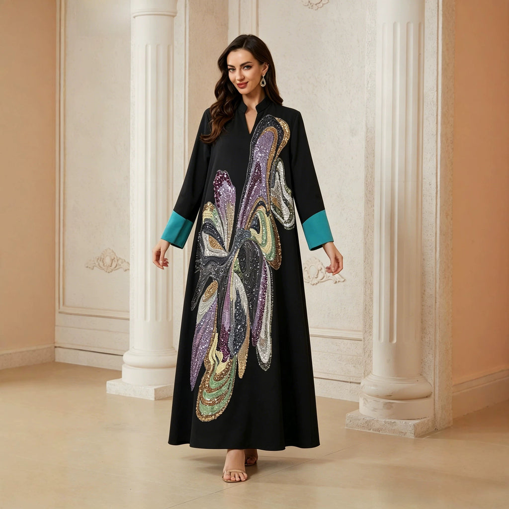 Long sleeved floral loose dress