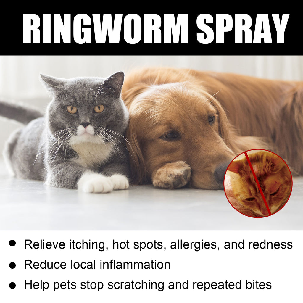 Yegbong Cat Ringworm Spray, Pet Cats Anti-Mite Cat Moss Care Skin External Use Anti-Itch Spray