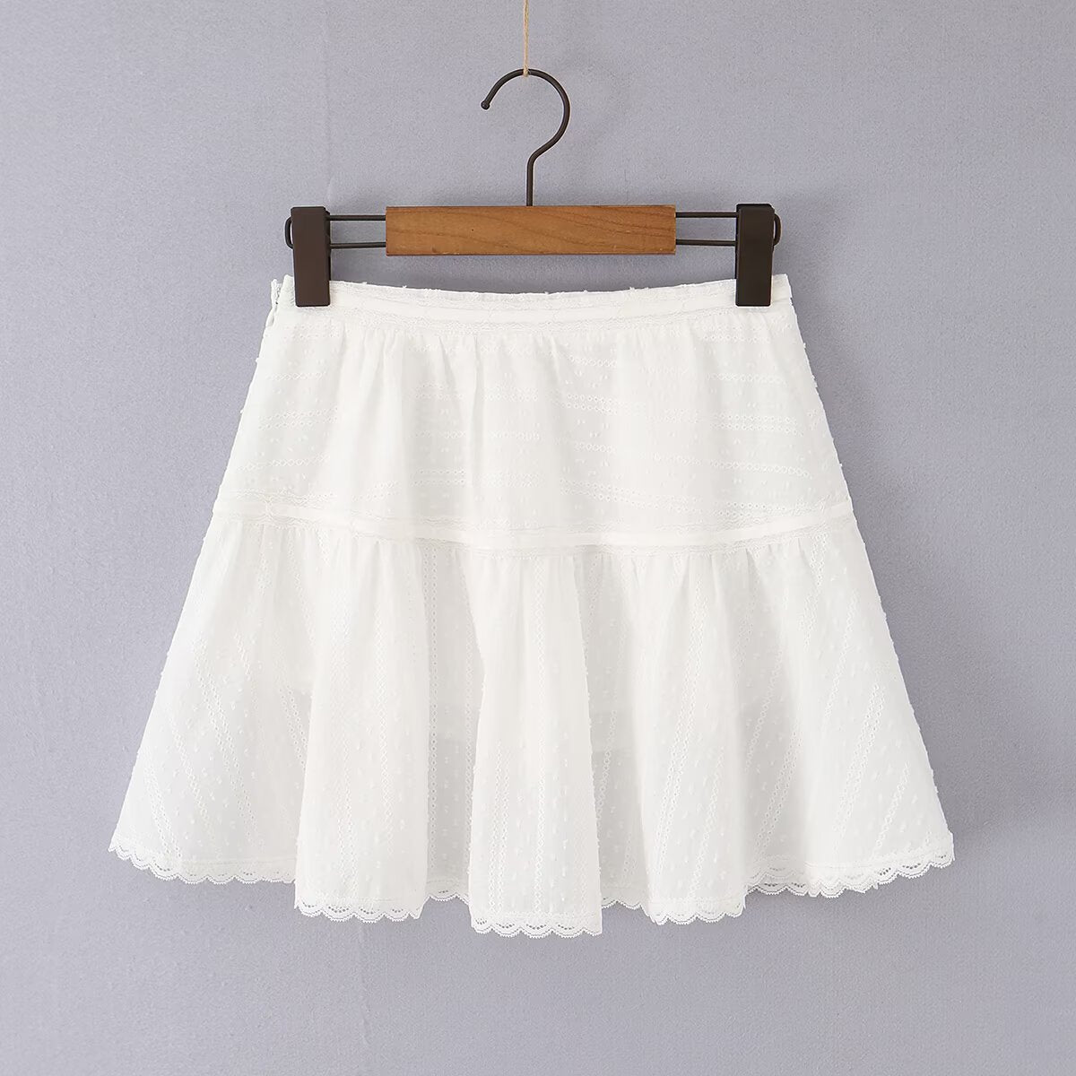 Pure Desire Style Printed Splicing Small Top+Cotton Half Skirt Set