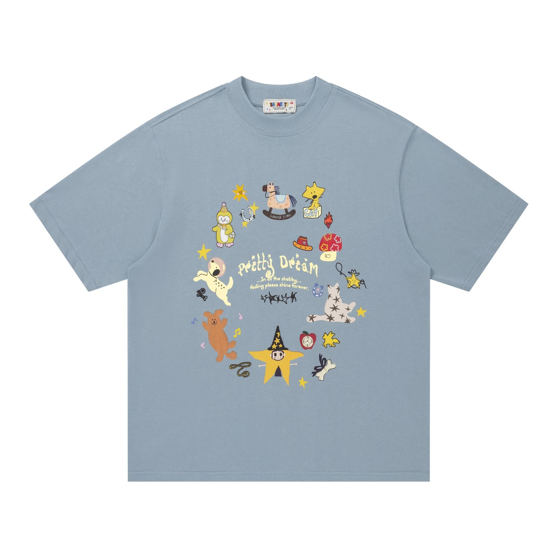 Circular cartoon short sleeved shirt