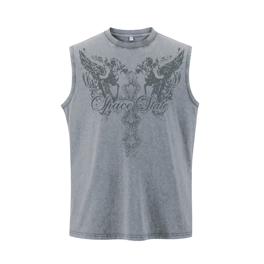 Wing cross printed vest