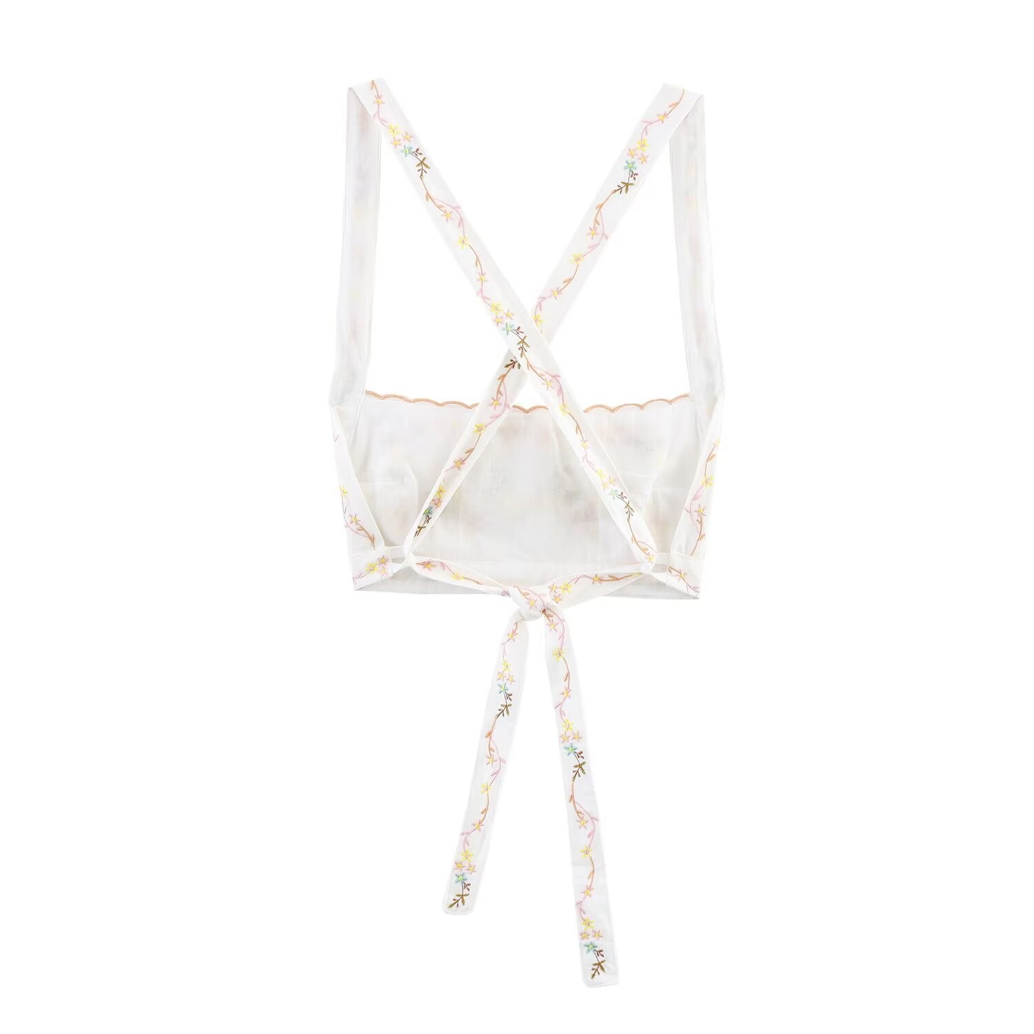 Pure Desire Wind Spicy Girl Flower Embroidered Top