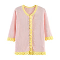 Hollow out splicing knitted fungus edge jacket