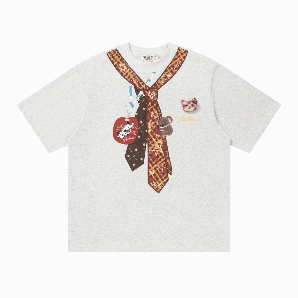 Tie printed short sleeved shirt