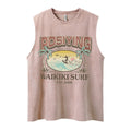 Coconut tree surfing printed vest