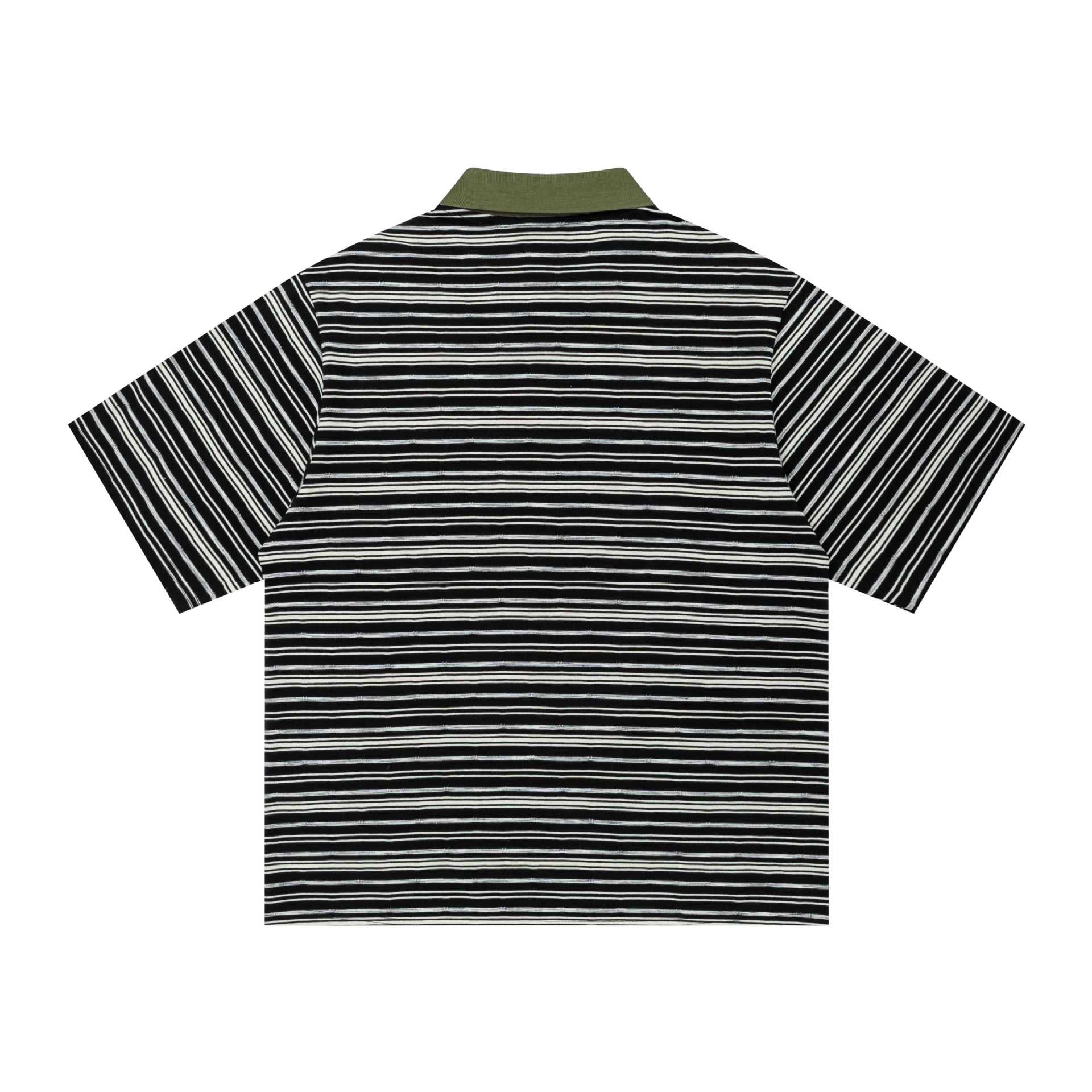 Alphabet striped embroidered short sleeved shirt