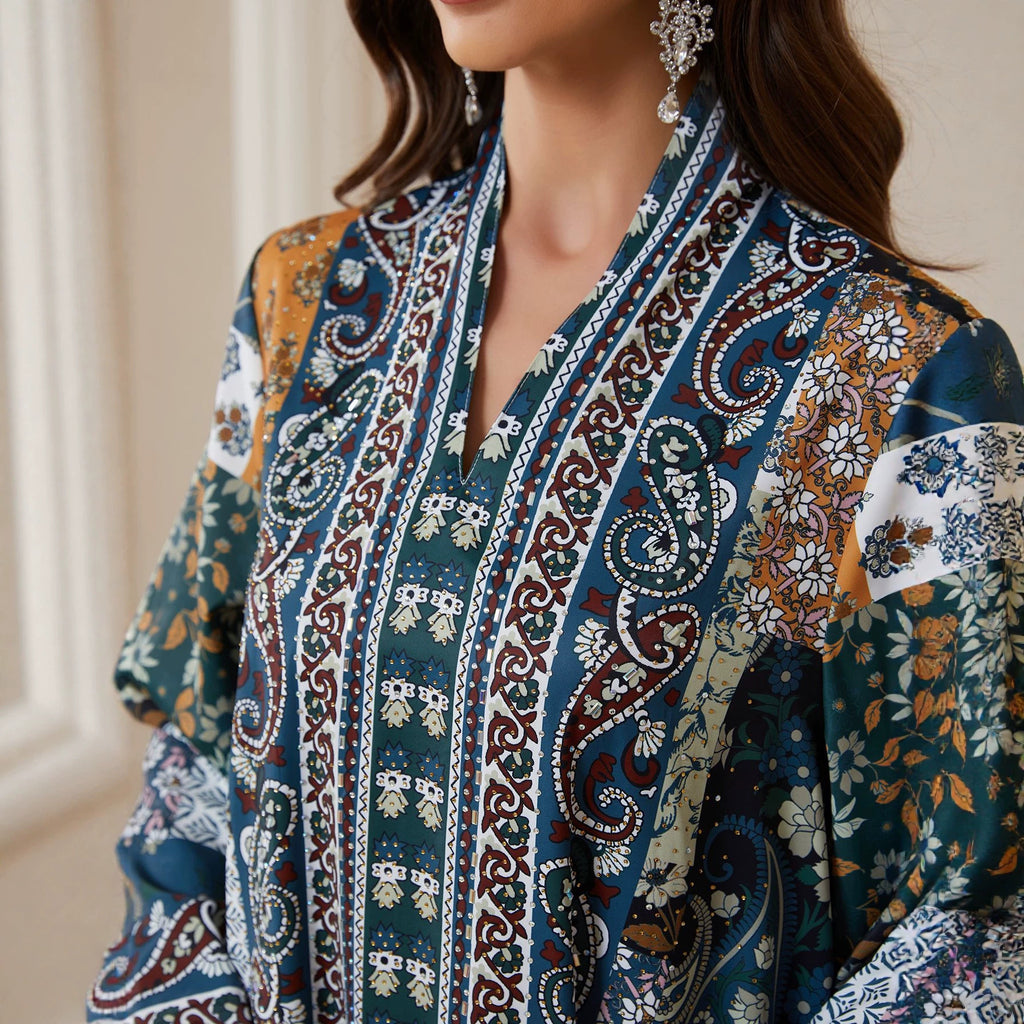 V-neck long sleeved dress